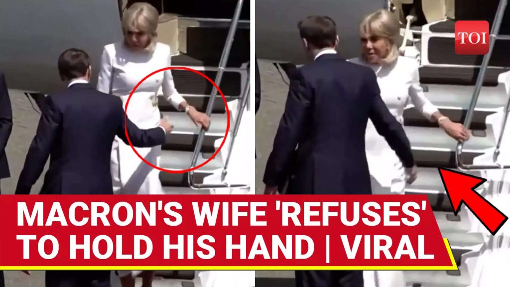 Macron Snubbed By Wife? Video Shows Brigitte Refusing Husband's Hand While Deboarding Aircraft