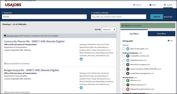 Remote and Telework Job Opportunities in the Federal Government
