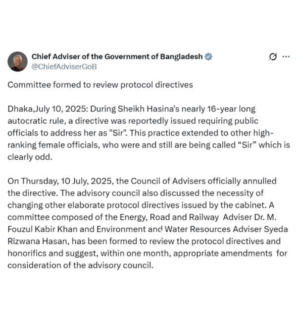 Post on X by @ChiefAdviserGoB